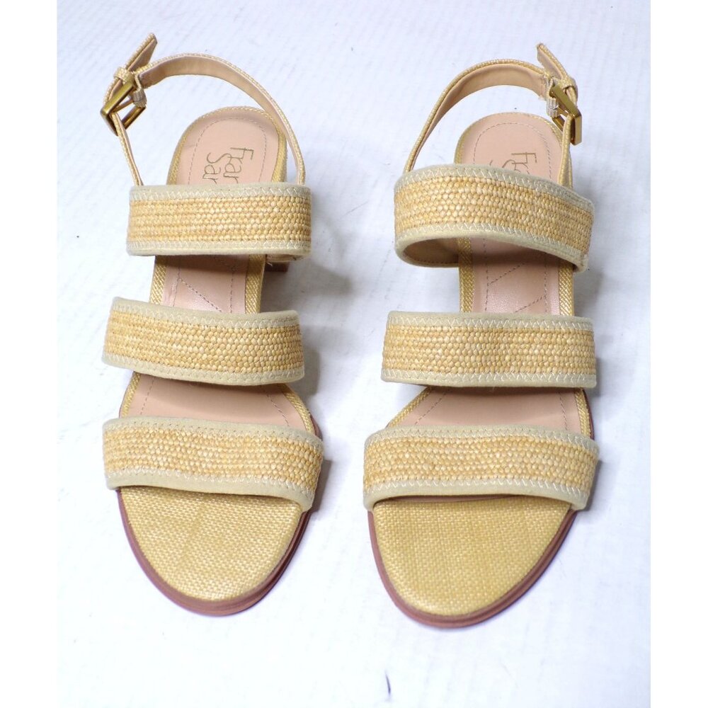 🆕FRANCO SARTO Buco Raffia Heeled Sandal Comfortable Cushioned Shoes Beige 9 - Picture 5 of 10